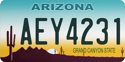 AZ license plate AEY4231