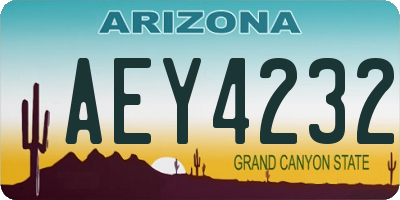AZ license plate AEY4232