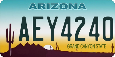 AZ license plate AEY4240