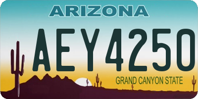 AZ license plate AEY4250