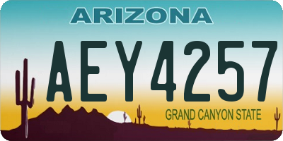 AZ license plate AEY4257