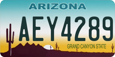 AZ license plate AEY4289