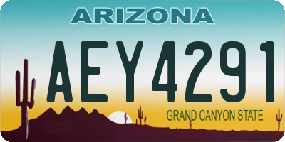 AZ license plate AEY4291
