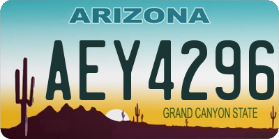 AZ license plate AEY4296