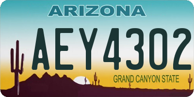 AZ license plate AEY4302