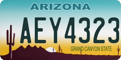 AZ license plate AEY4323