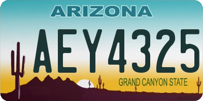AZ license plate AEY4325
