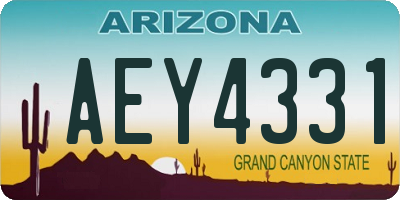 AZ license plate AEY4331