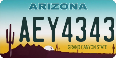 AZ license plate AEY4343