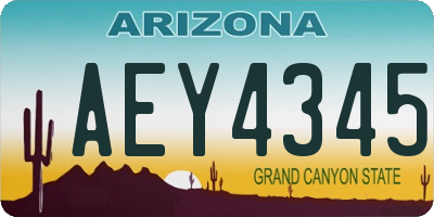 AZ license plate AEY4345