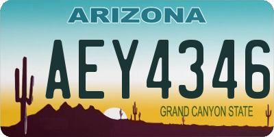 AZ license plate AEY4346