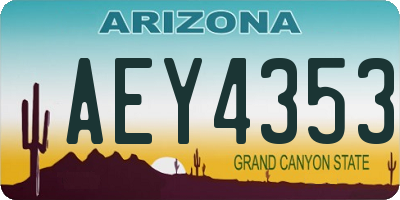 AZ license plate AEY4353