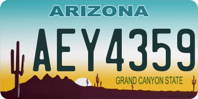 AZ license plate AEY4359