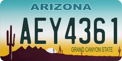 AZ license plate AEY4361