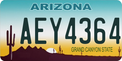AZ license plate AEY4364