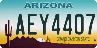 AZ license plate AEY4407