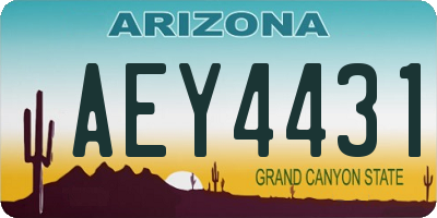AZ license plate AEY4431