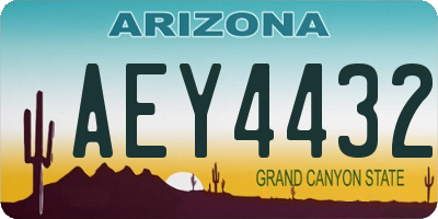 AZ license plate AEY4432