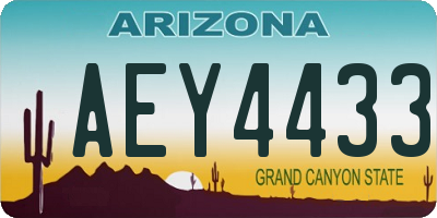 AZ license plate AEY4433