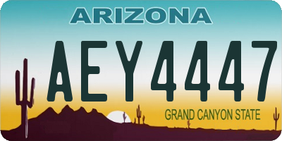 AZ license plate AEY4447