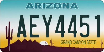 AZ license plate AEY4451
