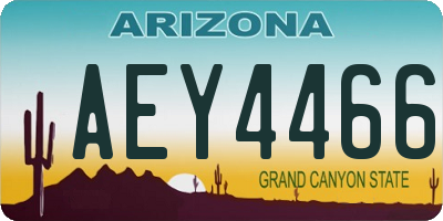 AZ license plate AEY4466