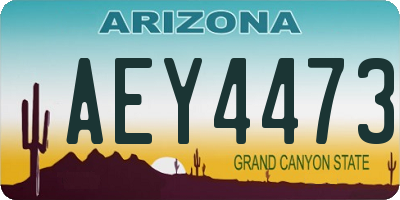 AZ license plate AEY4473
