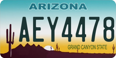 AZ license plate AEY4478