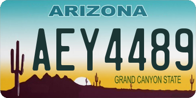 AZ license plate AEY4489