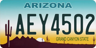 AZ license plate AEY4502