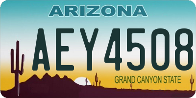 AZ license plate AEY4508