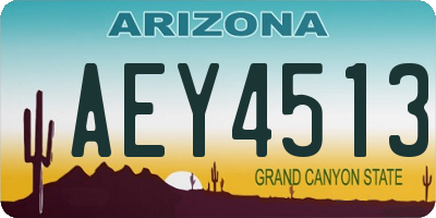 AZ license plate AEY4513