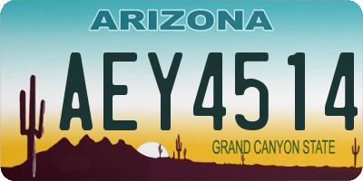AZ license plate AEY4514
