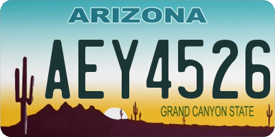 AZ license plate AEY4526