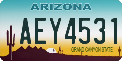 AZ license plate AEY4531
