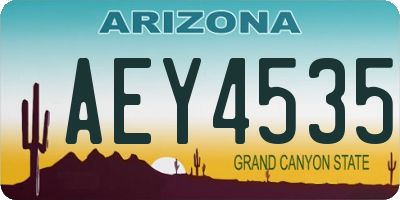 AZ license plate AEY4535