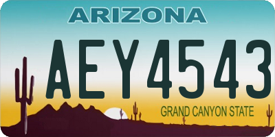 AZ license plate AEY4543