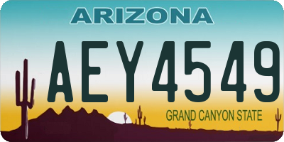 AZ license plate AEY4549