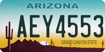AZ license plate AEY4553