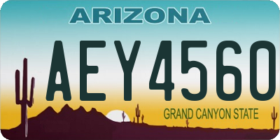 AZ license plate AEY4560