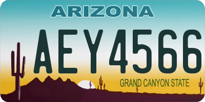 AZ license plate AEY4566