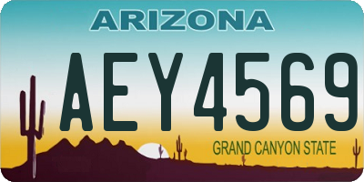 AZ license plate AEY4569