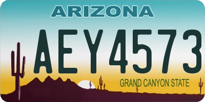 AZ license plate AEY4573