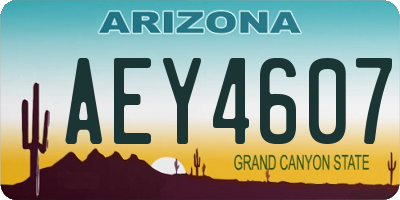 AZ license plate AEY4607