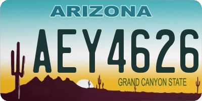 AZ license plate AEY4626