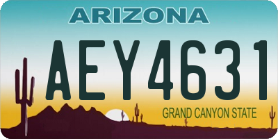AZ license plate AEY4631