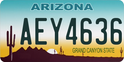 AZ license plate AEY4636