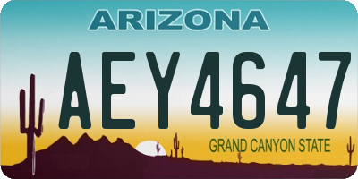 AZ license plate AEY4647