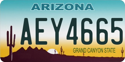 AZ license plate AEY4665