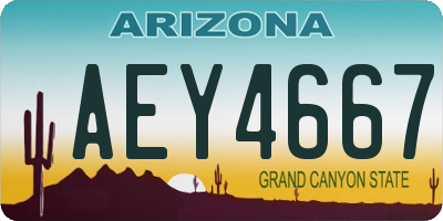 AZ license plate AEY4667